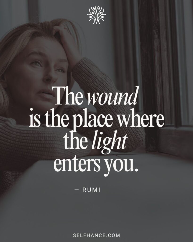 Rumi quote - where light enters.