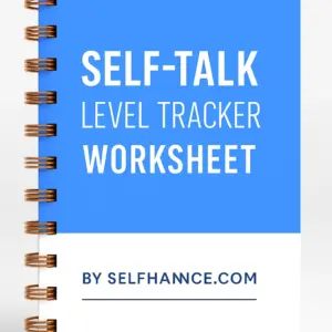 Self-Talk Level Tracker Worksheet cover design – printable and fillable PDF workbook by Selfhance for practicing the 5 Levels of Self-Talk.